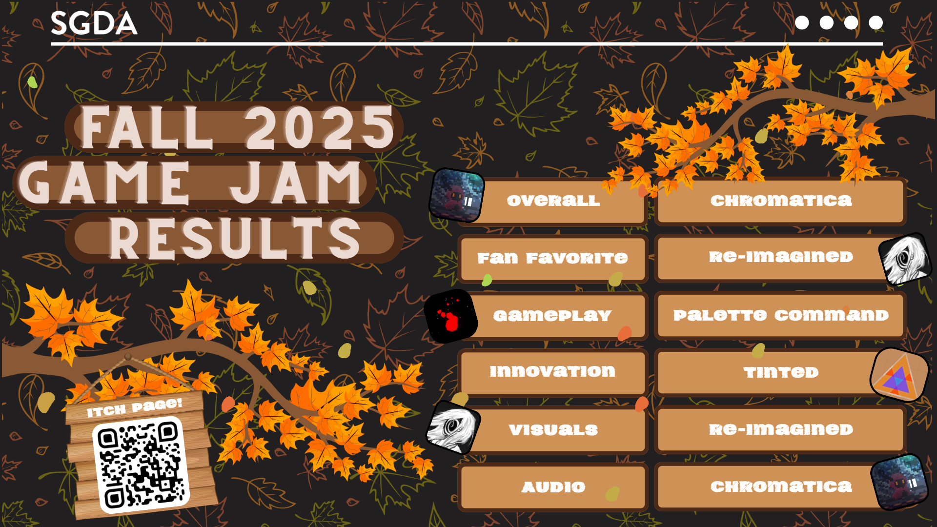 This is a poster of the jam's winners. Please look below for that information typed out!